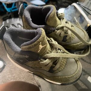Jordan Kids Olive and Black High-Top Sneakers
